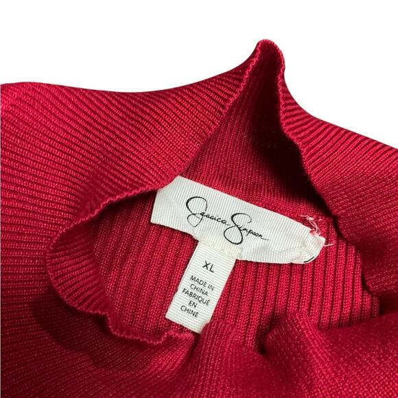 Jessica Simpson Women’s Vibrant Red Cable Knit Sweater Size XL - Picture 6 of 11